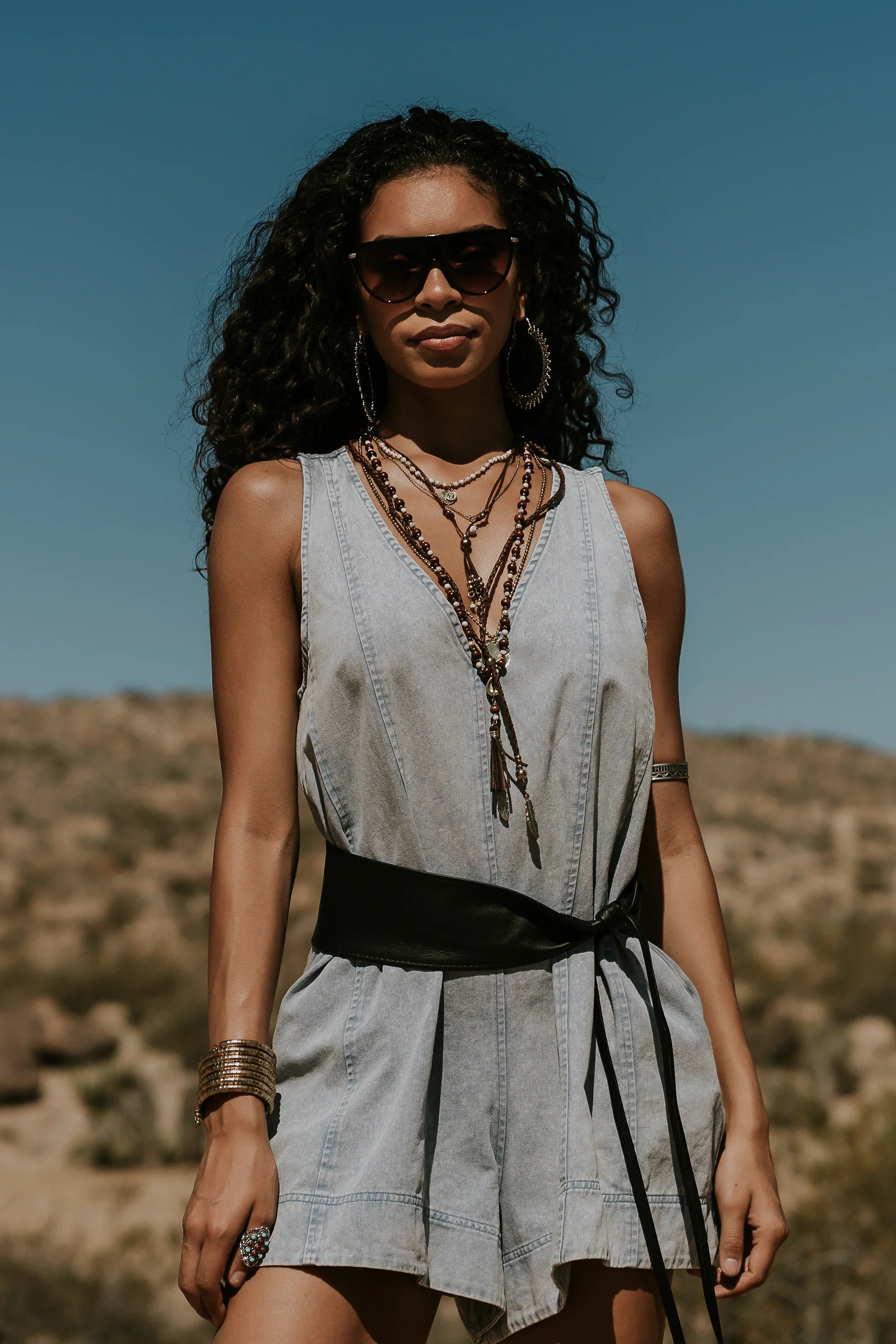 Trina Denim Romper
