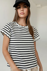 Walker Scalloped Top in Black