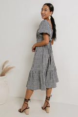 Laney Gingham Dress in Black