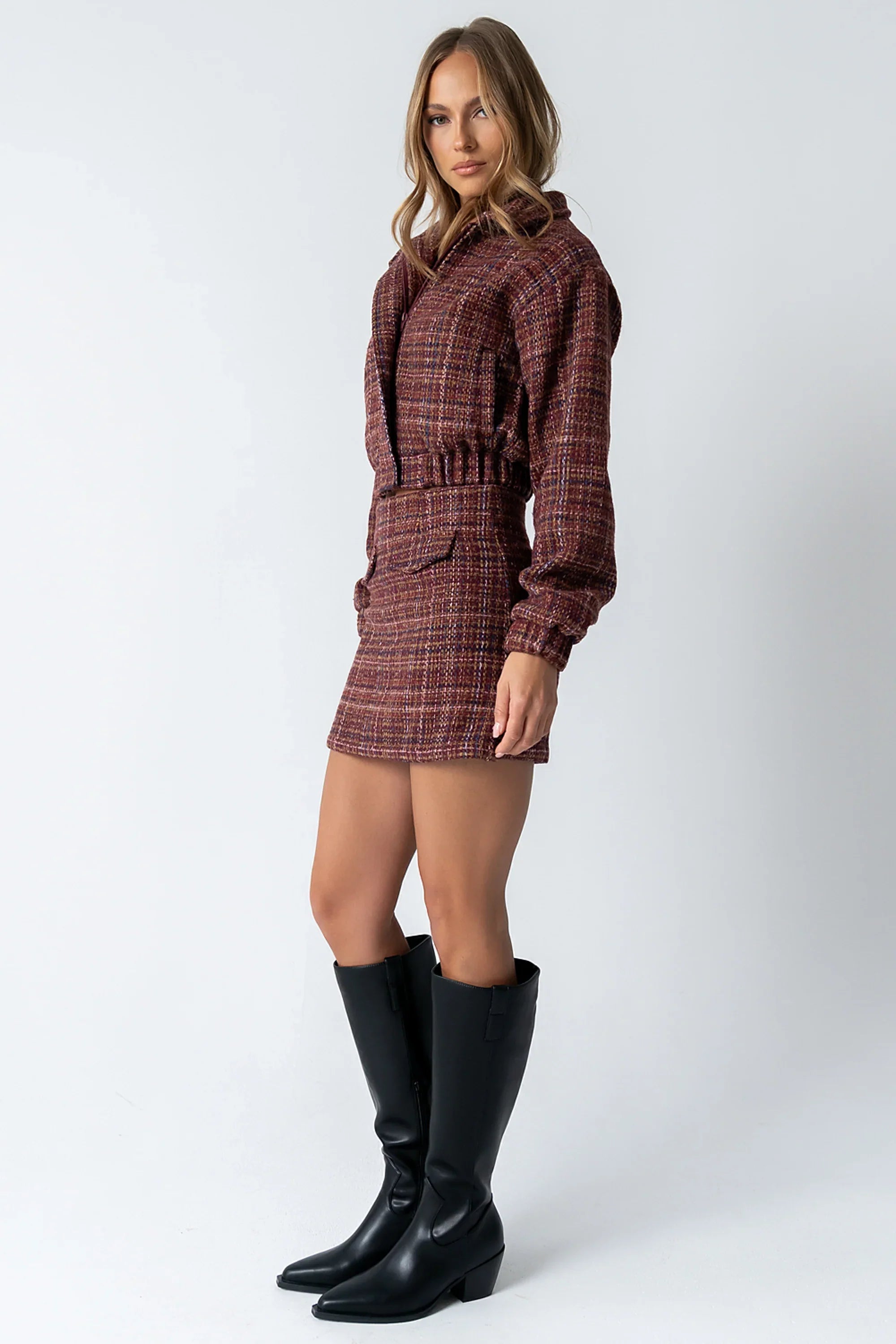 Finley Tweed Jacket in Red