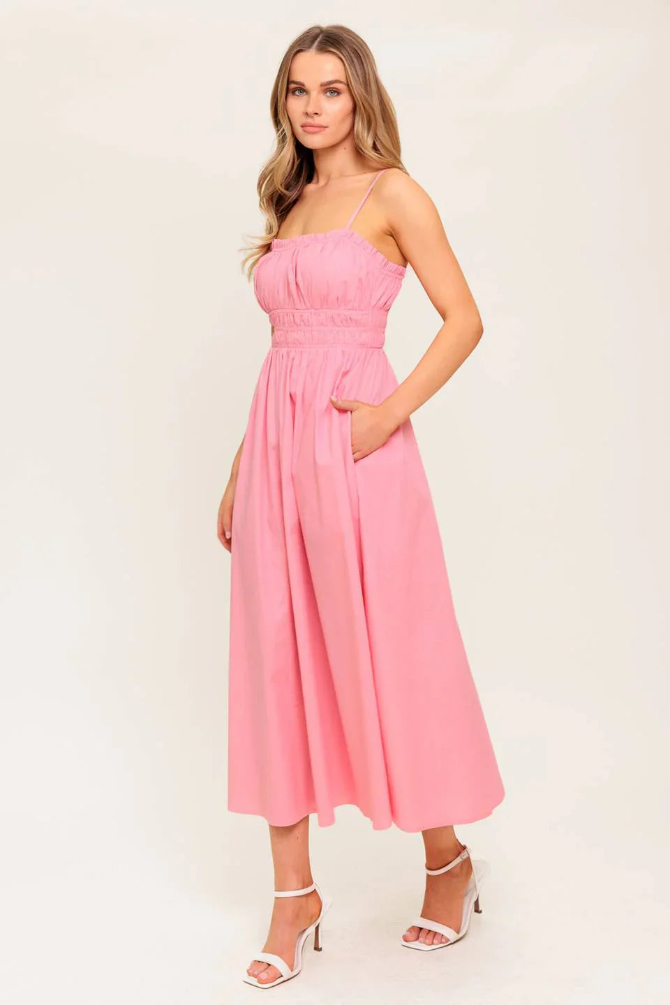 HEARTLAND SUNSET MIDI DRESS PINK