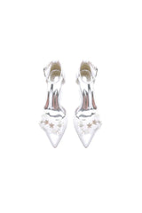 Satin Wedding Shoes Stiletto Heel With Rhinestone Flower