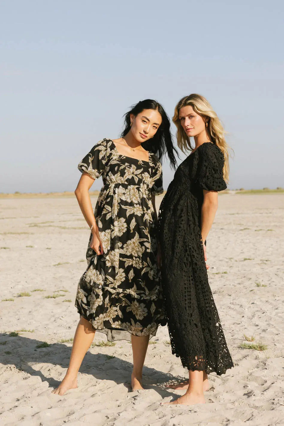 Devon Eyelet Lace Maxi Dress in Black FINAL SALE