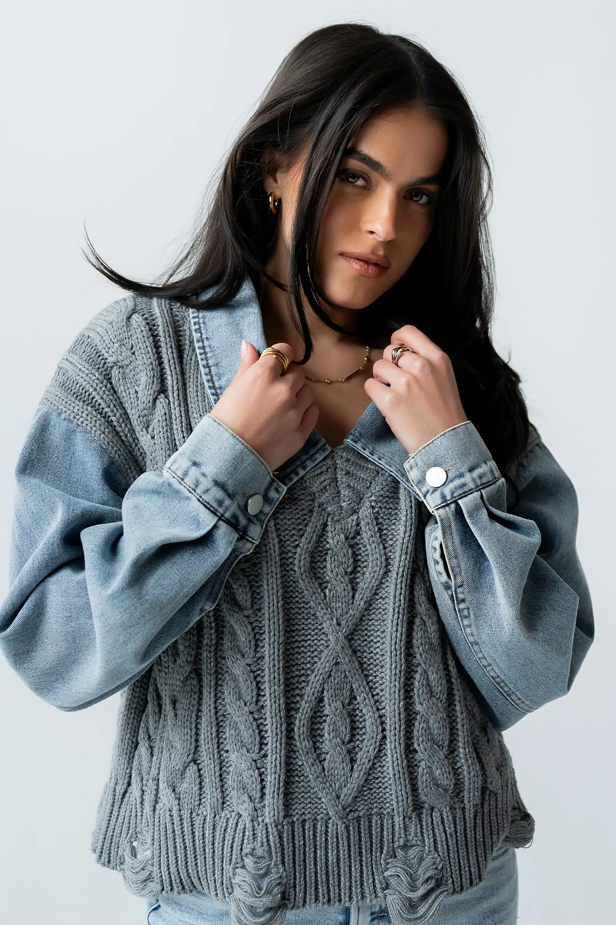 Selena Mixed Media Sweater