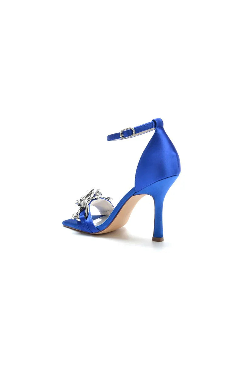 Buckle Strap Chain Square Open Toe Chunky Heels