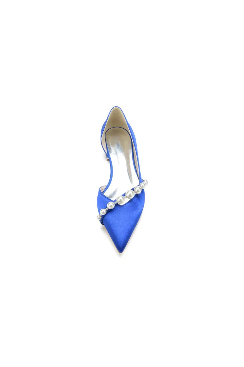 Pearl Pointed Toe Kitten Heels