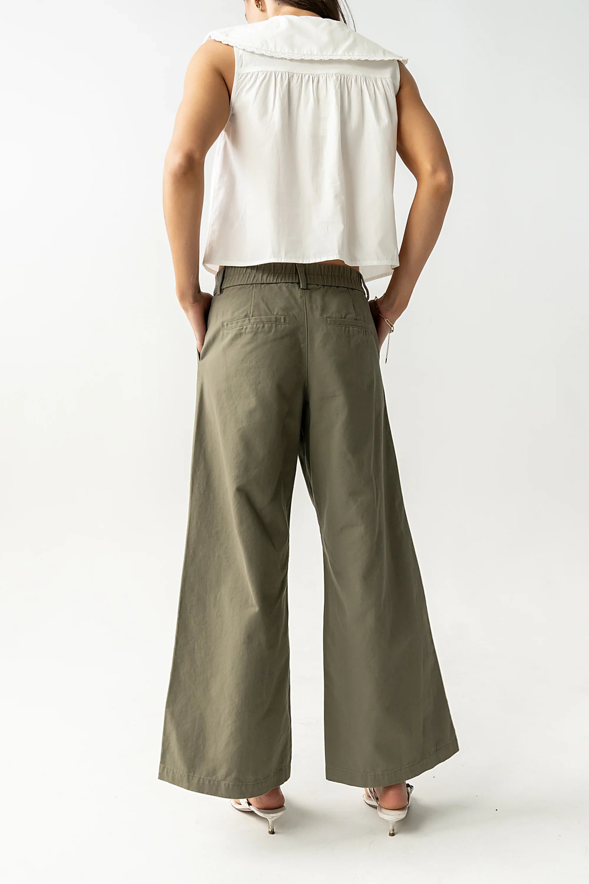 Jannah Wide Leg Pants in Olive