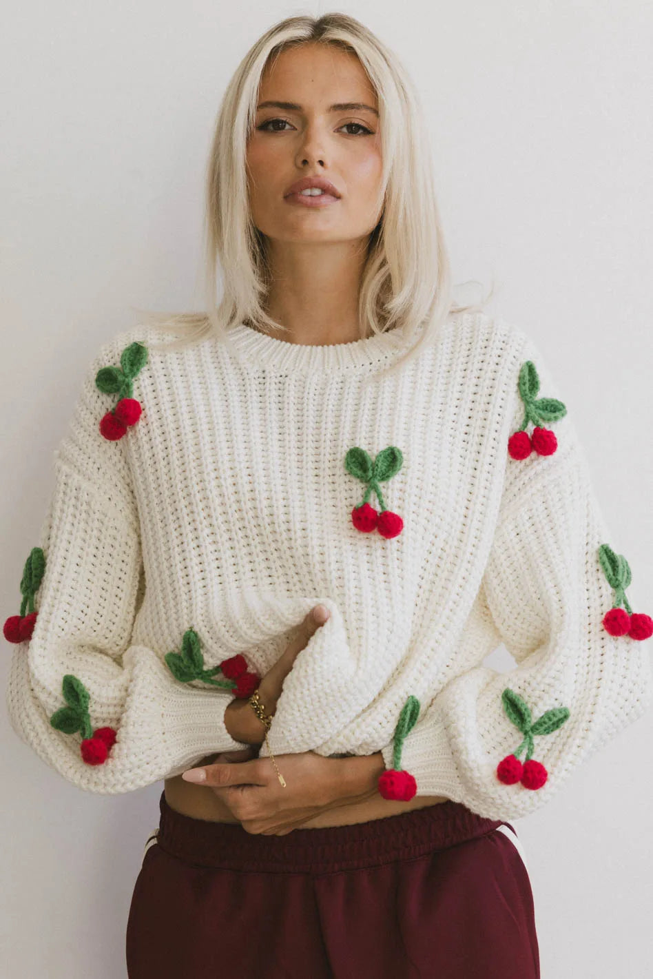 Cherry Knit Sweater FINAL SALE