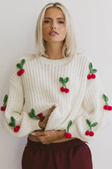 Cherry Knit Sweater FINAL SALE
