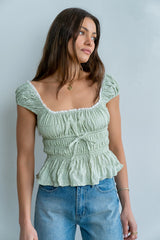 Naya Gingham Tank Top in Green