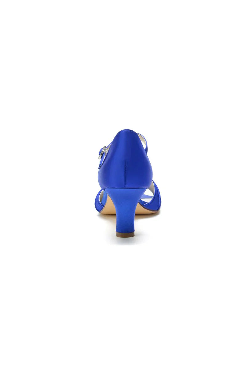 Open Toe Crystal Starp Chunky Heels