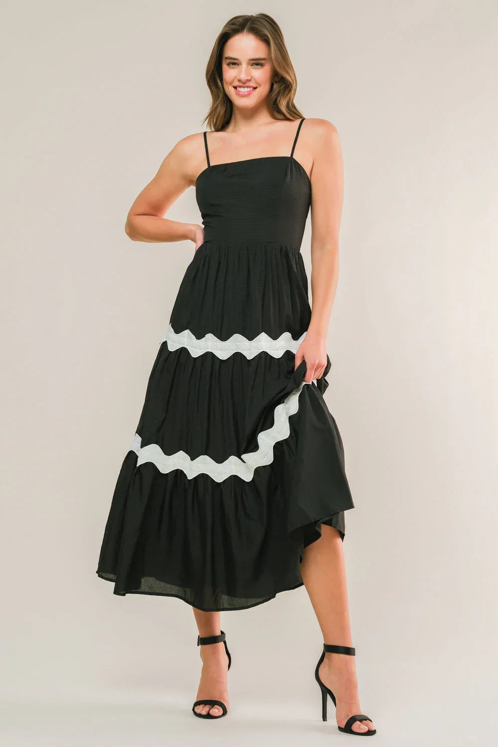 SUMMER SPRITZ RIC RAC MIDI DRESS