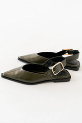 Steve Madden Shay Slingback Flats in Olive FINAL SALE