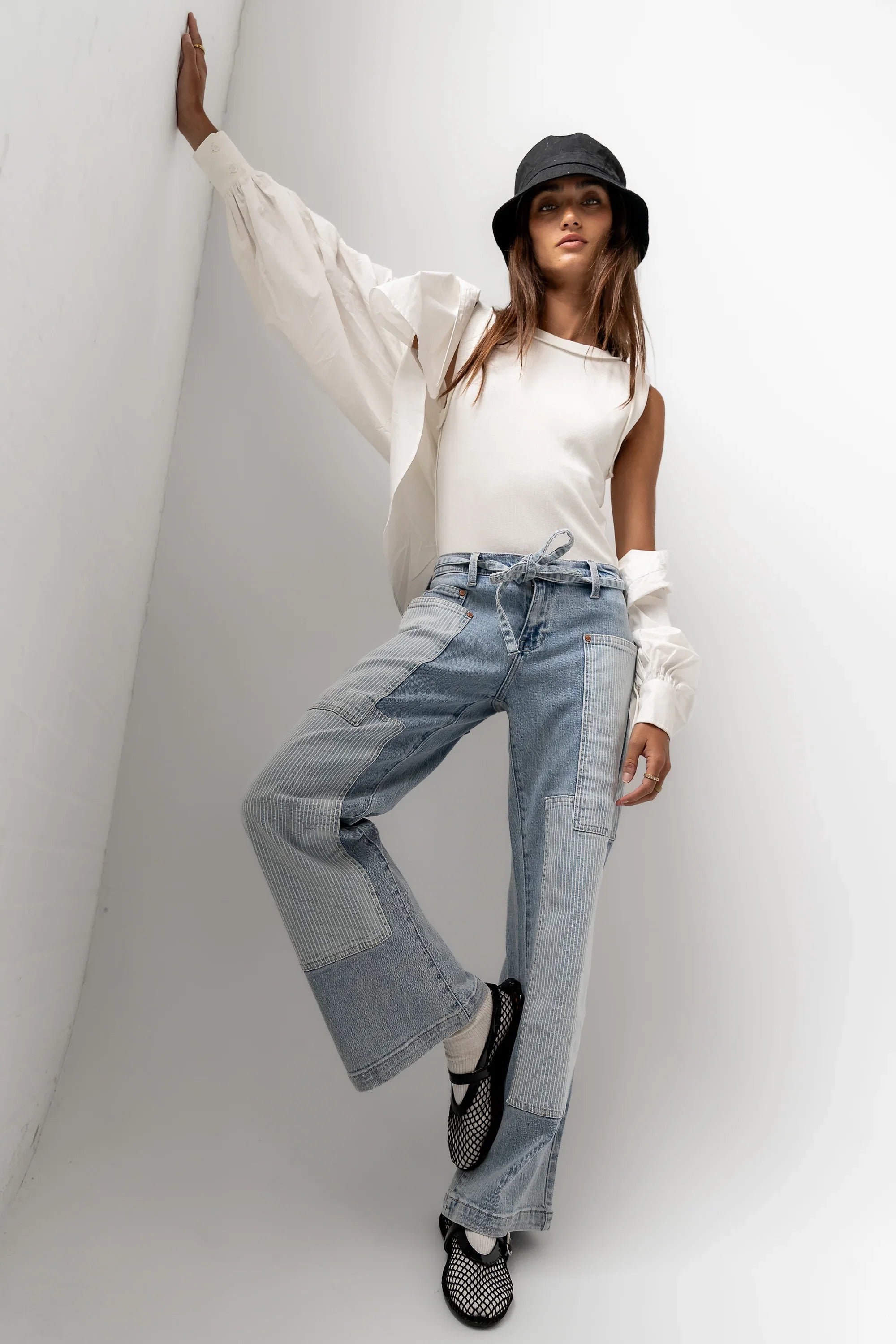 Alice Patchwork Wide Leg Jeans FINAL SALE