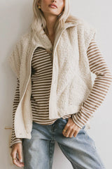 Johanna Sherpa Vest in Beige FINAL SALE