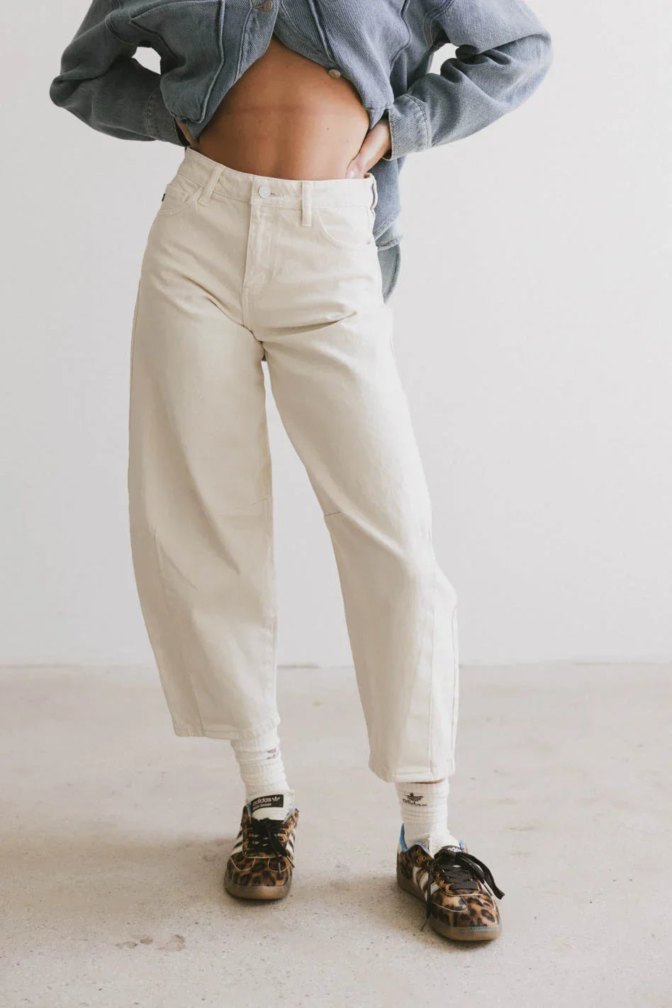Lex Barrel Jeans in Ivory FINAL SALE