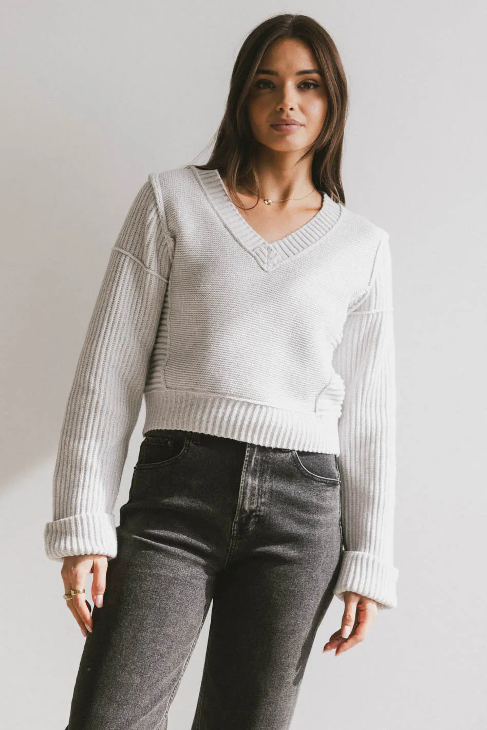 Serena Knit Sweater in Grey FINAL SALE