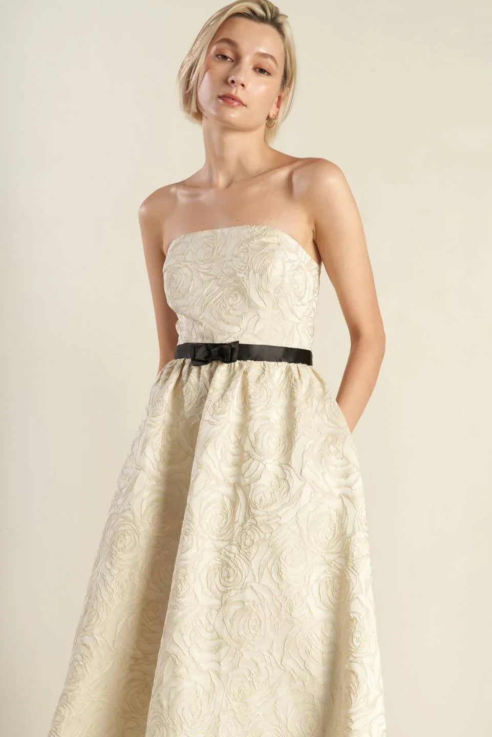 GET WHAT YOU NEED CHAMPAGNE MIDI DRESS FINAL SALE