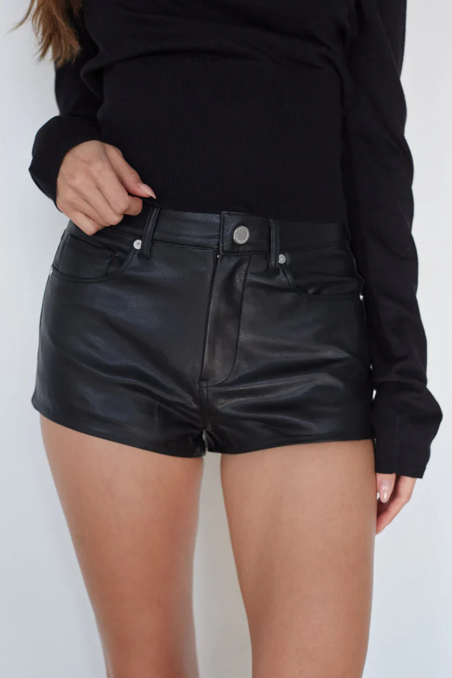 Naya Faux Leather Micro Shorts