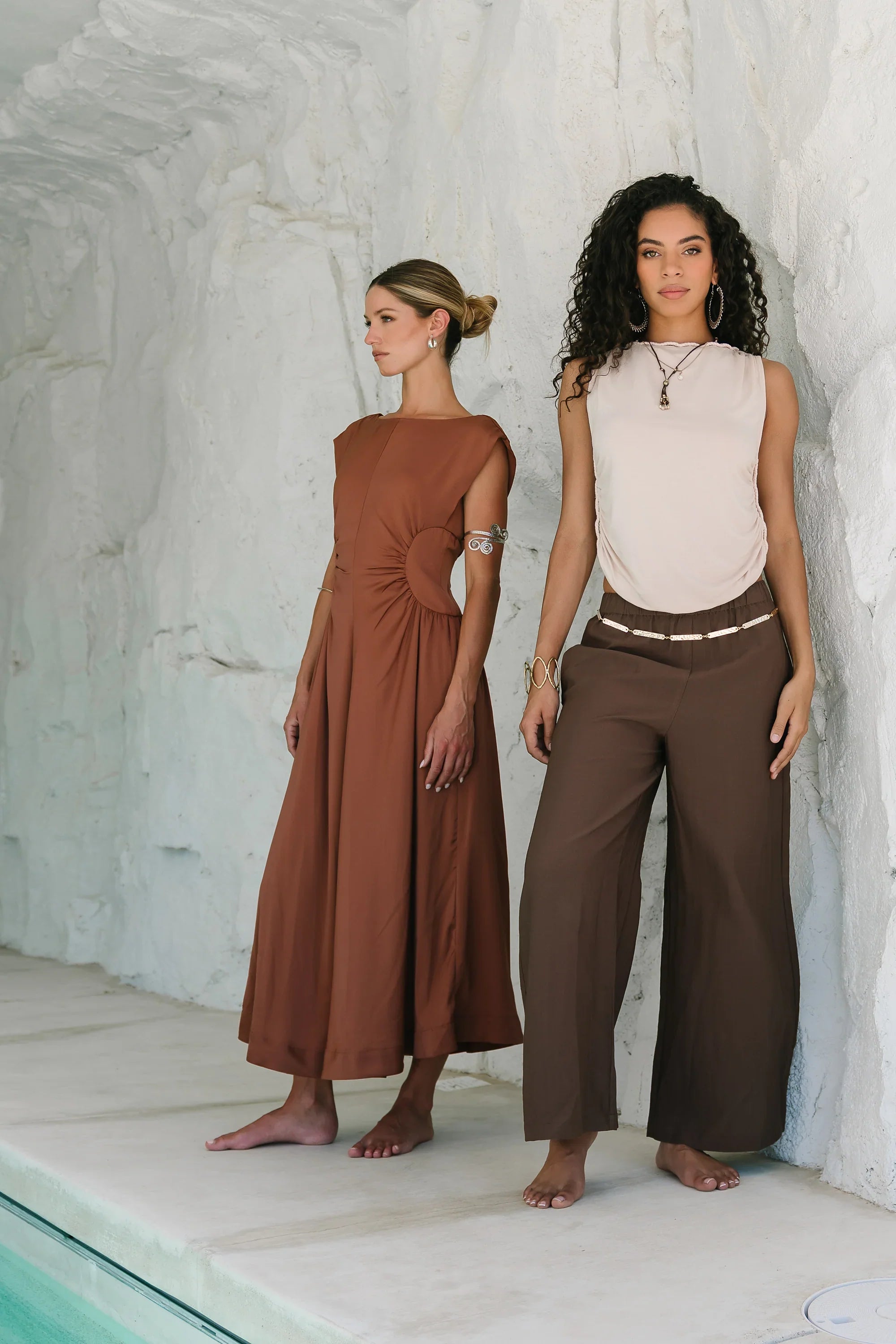Nora Midi Dress in Terracotta