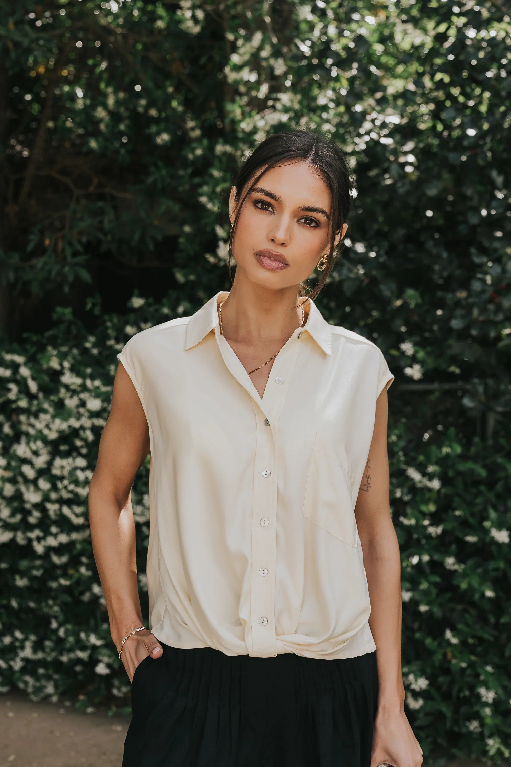 Gianna Button Up in Yellow