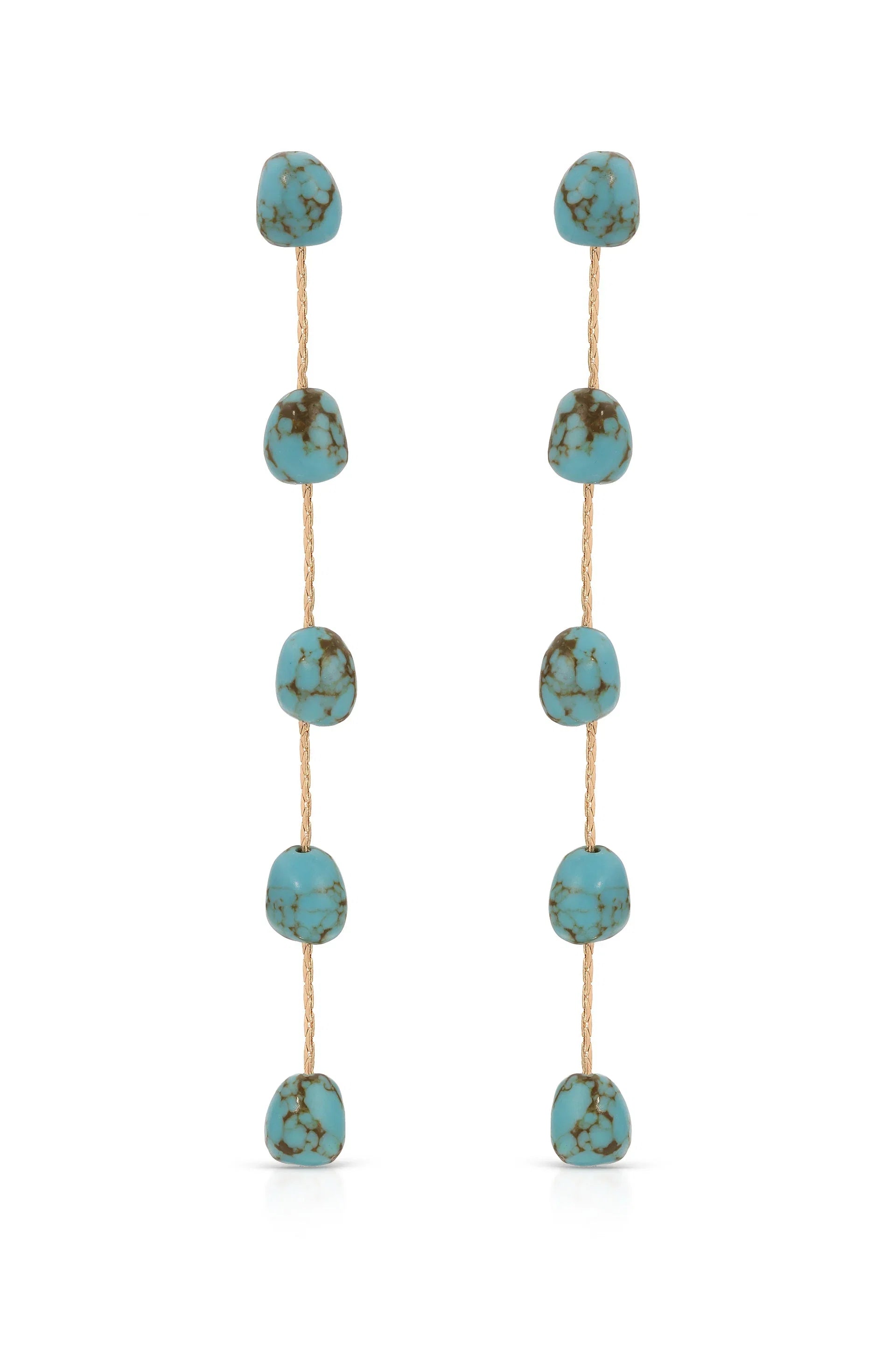 Dripping Turquoise Delicate Drop Earrings