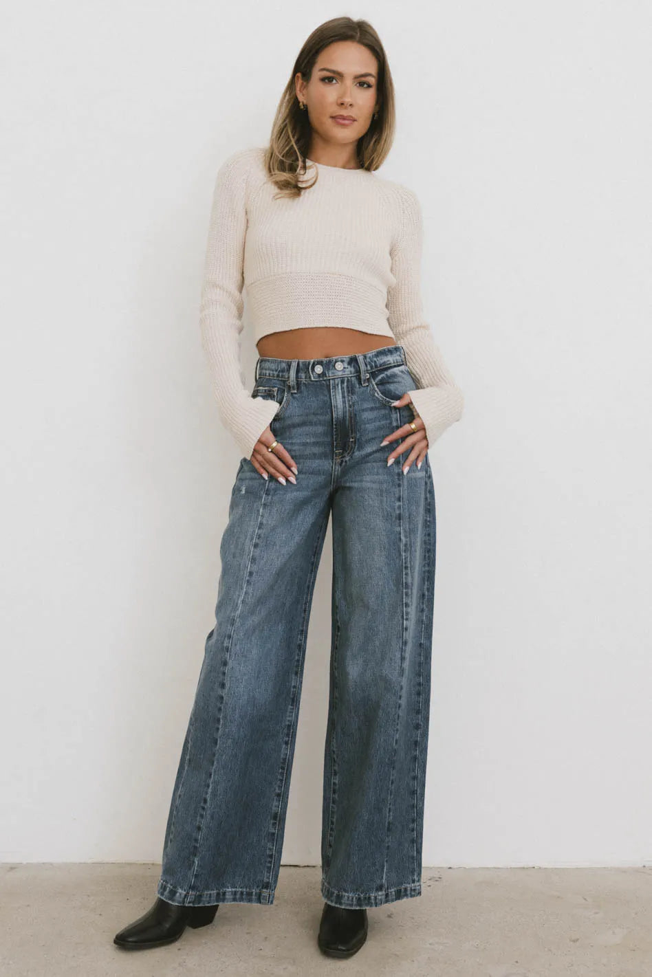 Oriella Wide Leg Jeans in Medium Wash FINAL SALE