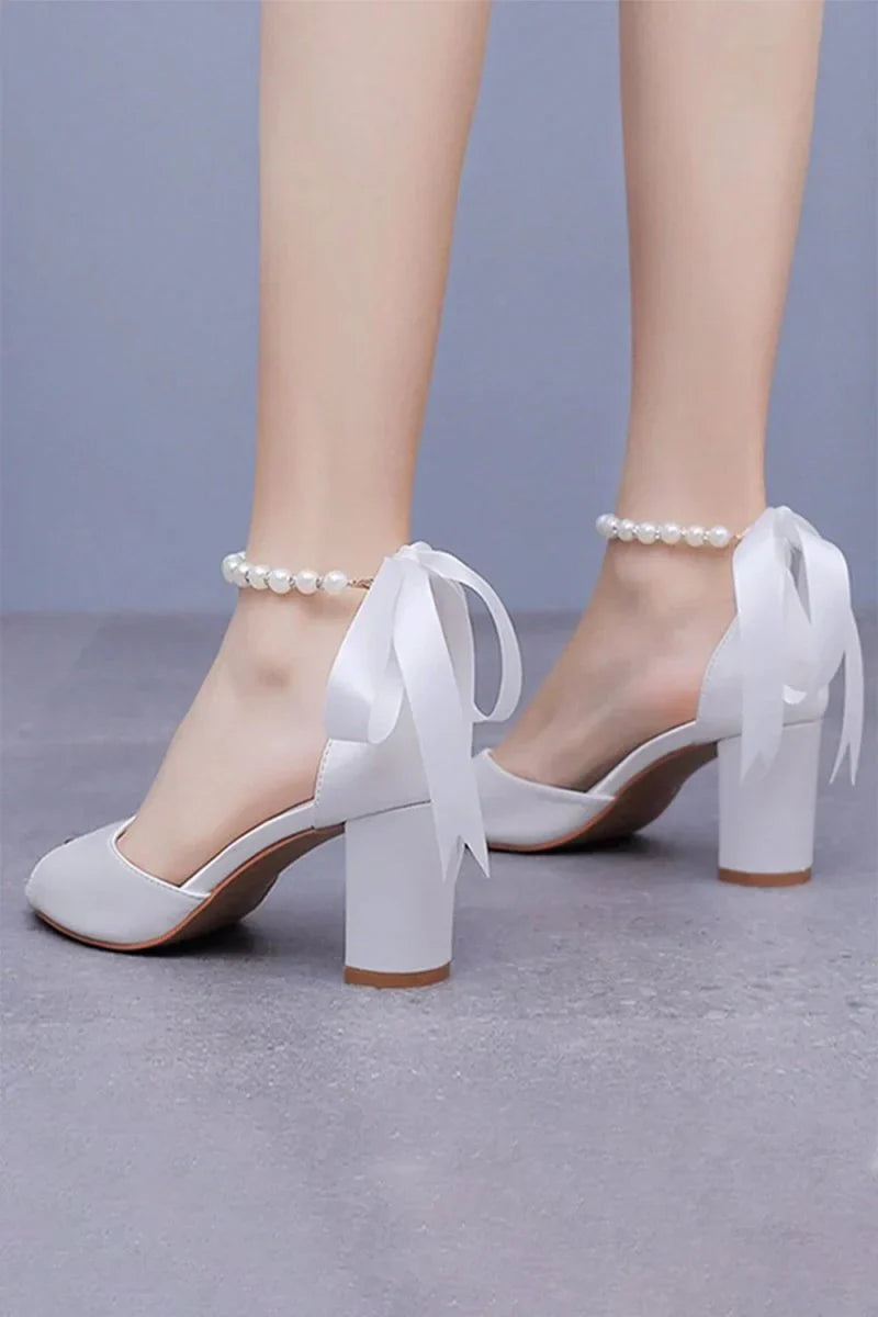 Peep Toe Chunky Heel Sandals with Buckle Straps