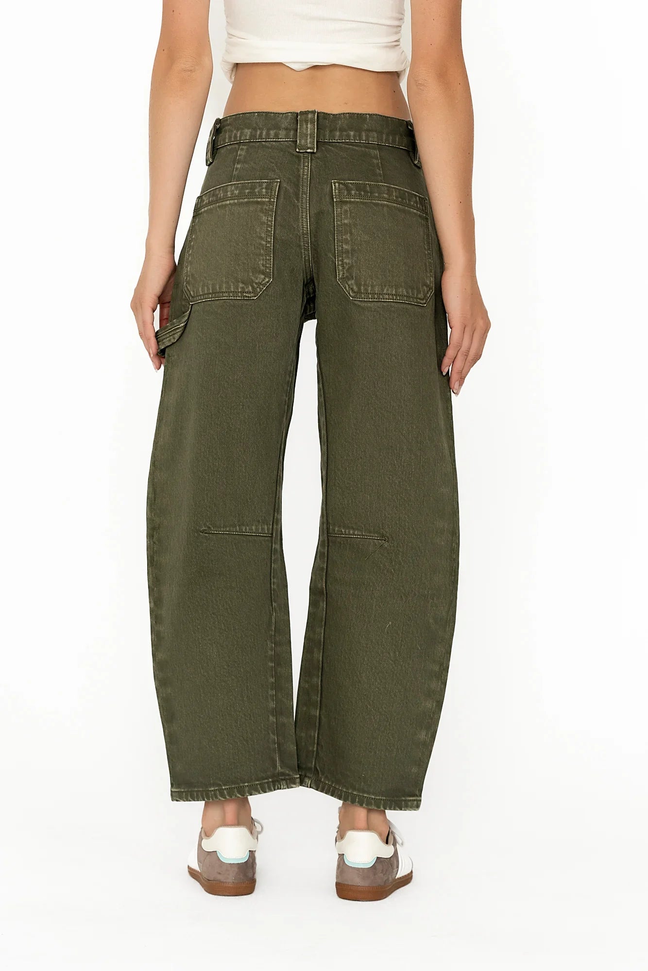 Scottie Barrel Jeans in Olive FINAL SALE