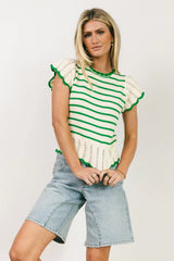 Georgie Striped Sweater in Green FINAL SALE
