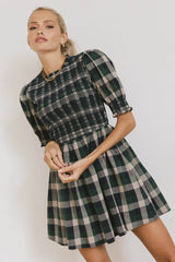 Emmett Plaid Smocked Mini Dress FINAL SALE