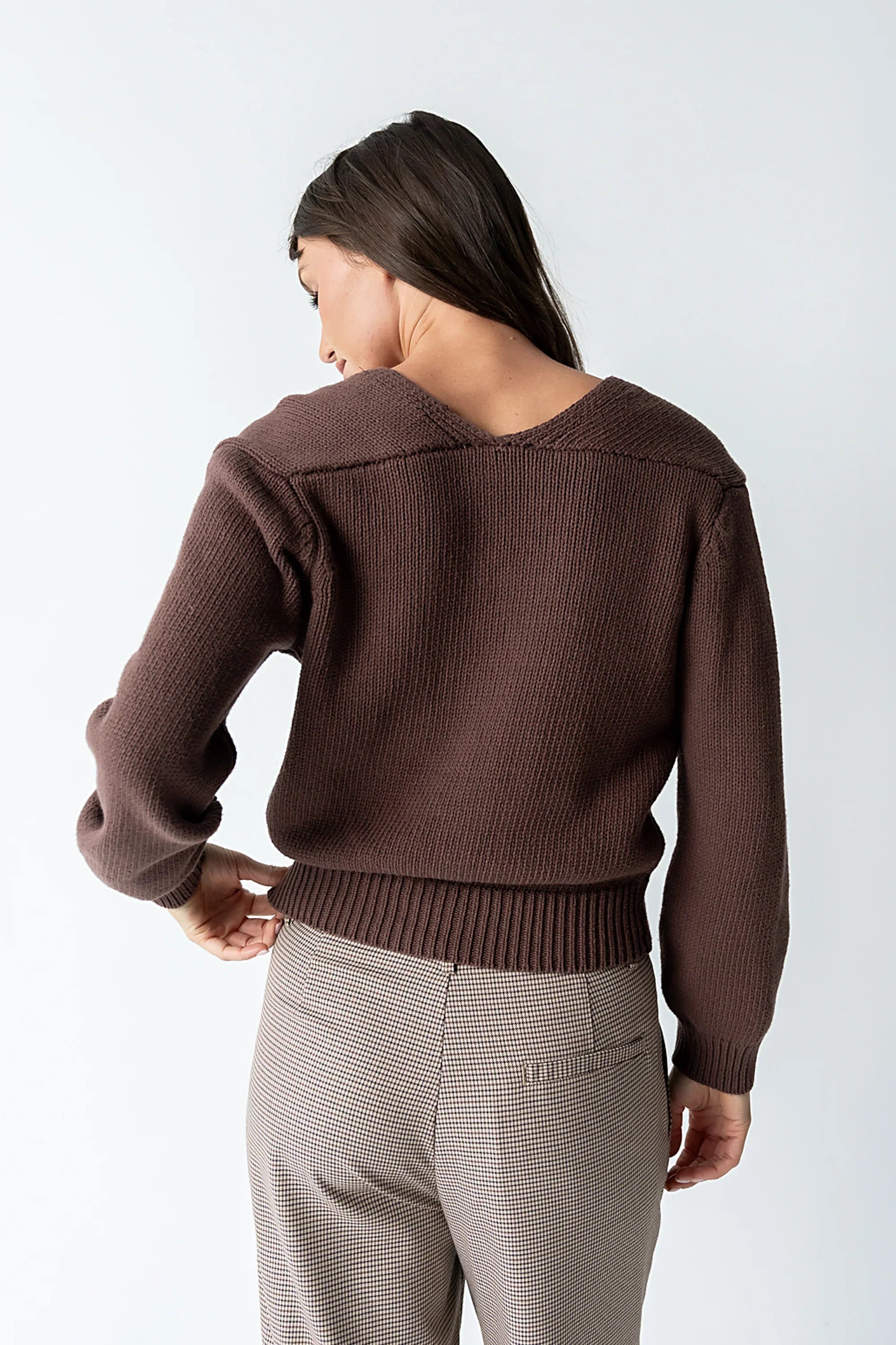 Marlie Knit Cardigan in Brown