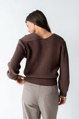 Marlie Knit Cardigan in Brown