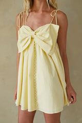 Bebe Button Up Bow Mini Dress