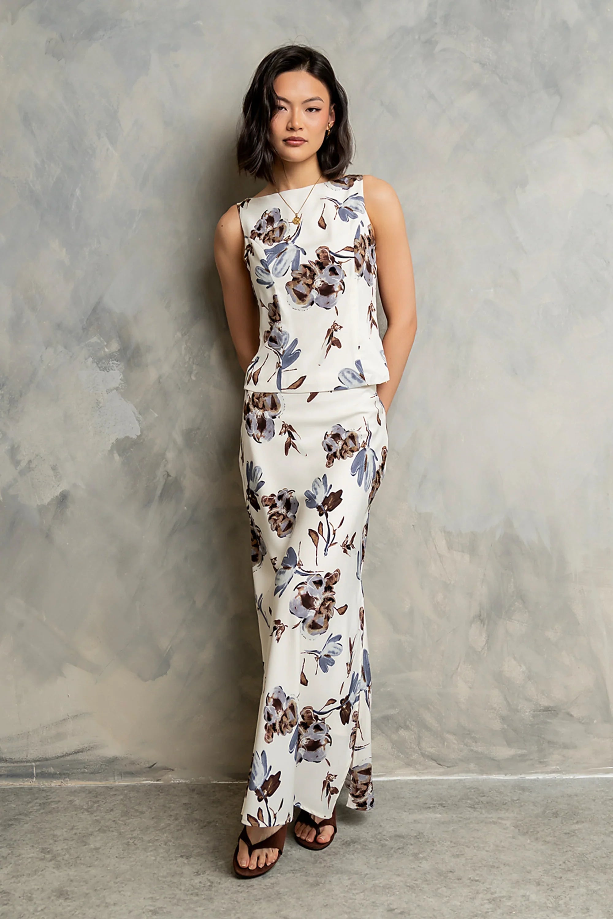 Eden Floral Top in Cream