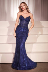 RENATA GOWN V NECK BEADED EVENING DRESS