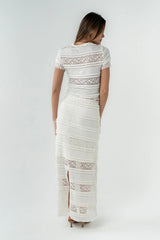 Lexie Lace Midi Skirt in Cream