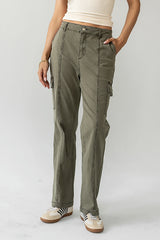 Gracie Straight Leg Pants in Olive FINAL SALE