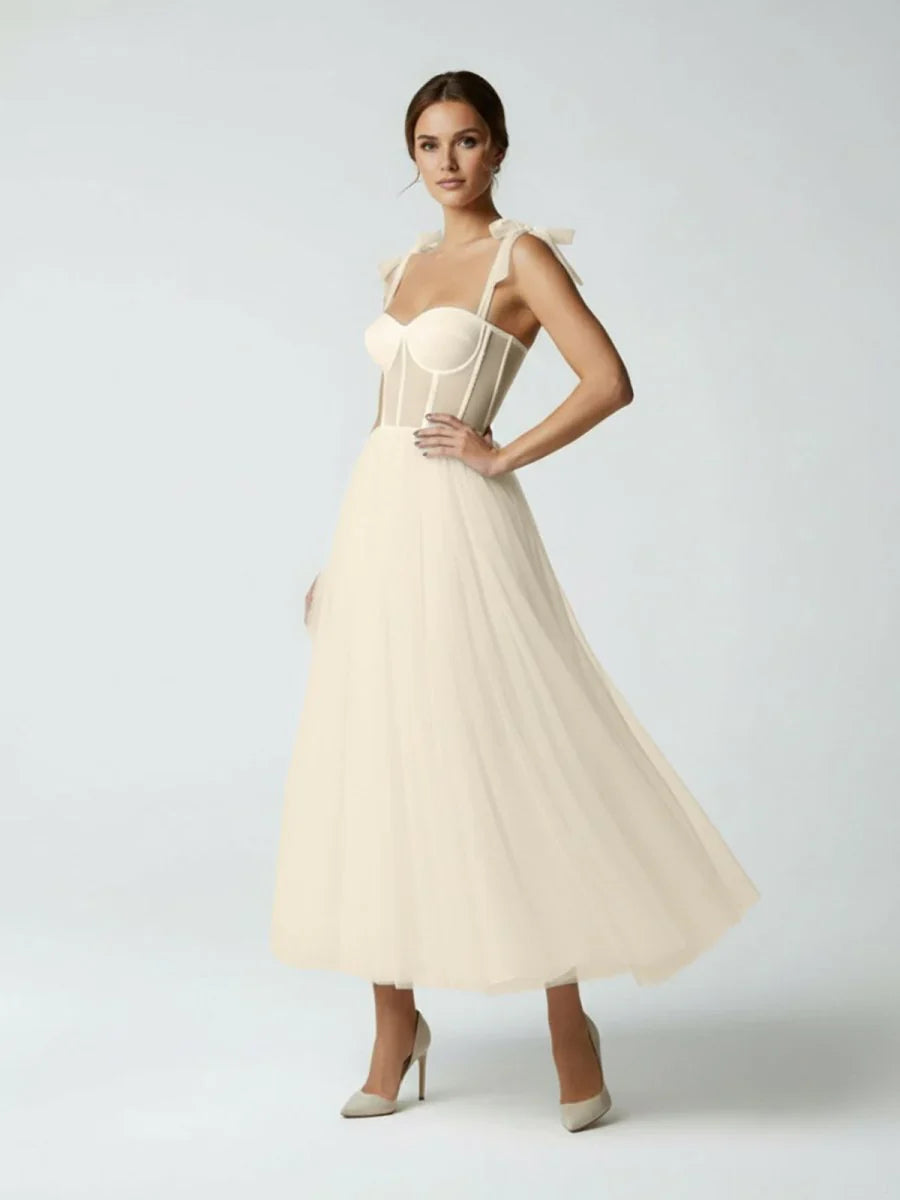Sex Short White Wedding Dresses With Tulle Tea Length