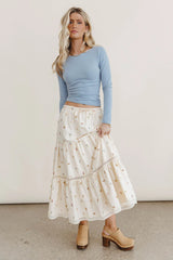 Sicilie Embroidered Floral Skirt FINAL SALE