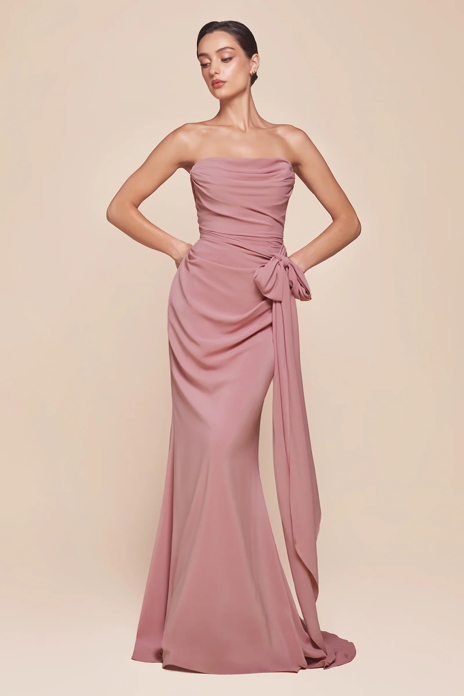 Caitlin Gown Convertible Tie Chiffon Dress