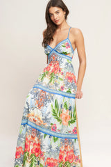 FRESH BOTANICAL MULTI FLORAL MAXI DRESS
