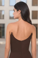 Daris Gown Chocolate Cat Eye Scoop Neckline Dress
