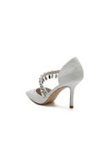 Pointed Toe Crystal Strap Heels