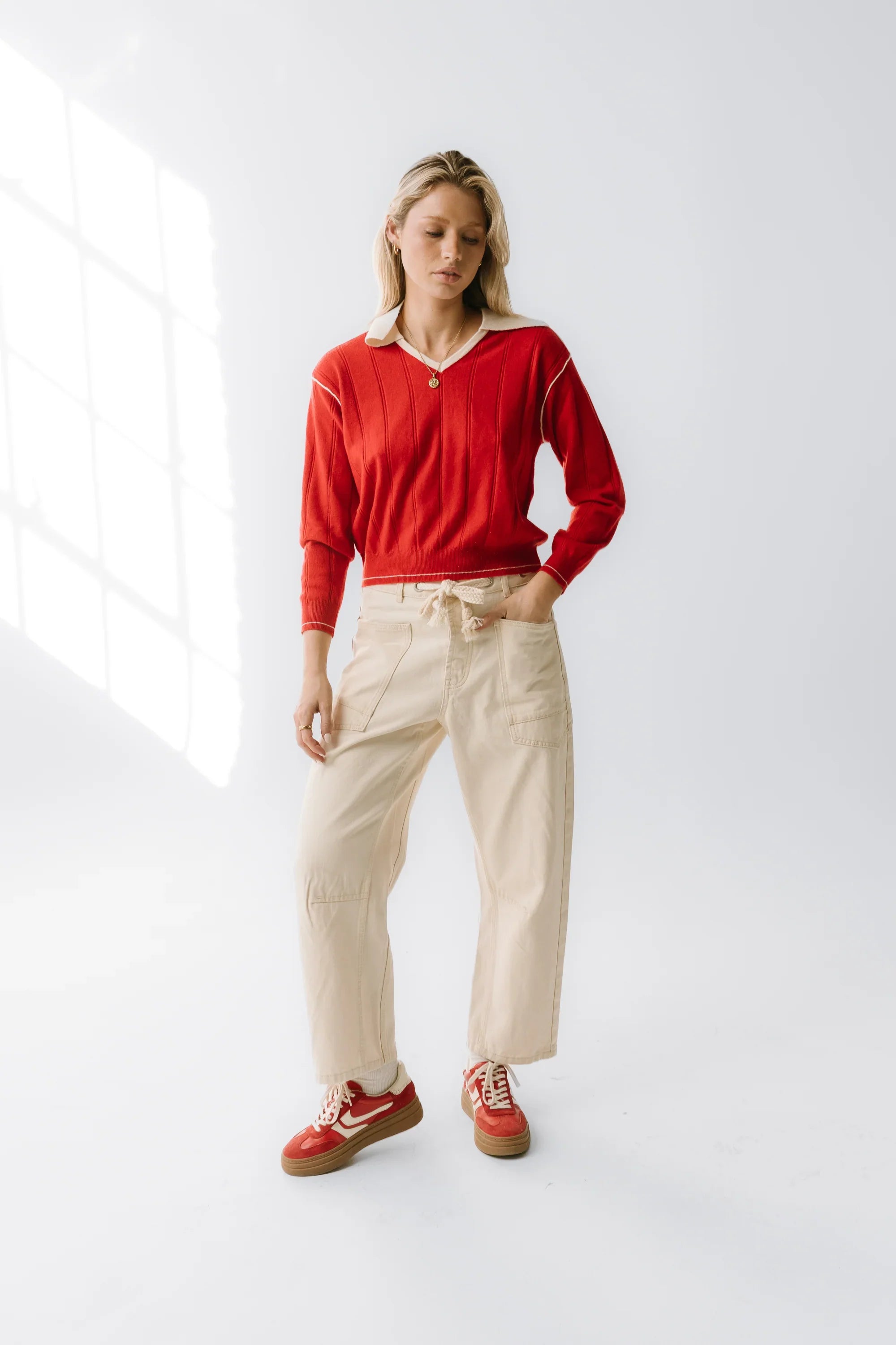 Jocelyn Barrel Jeans in Cream FINAL SALE