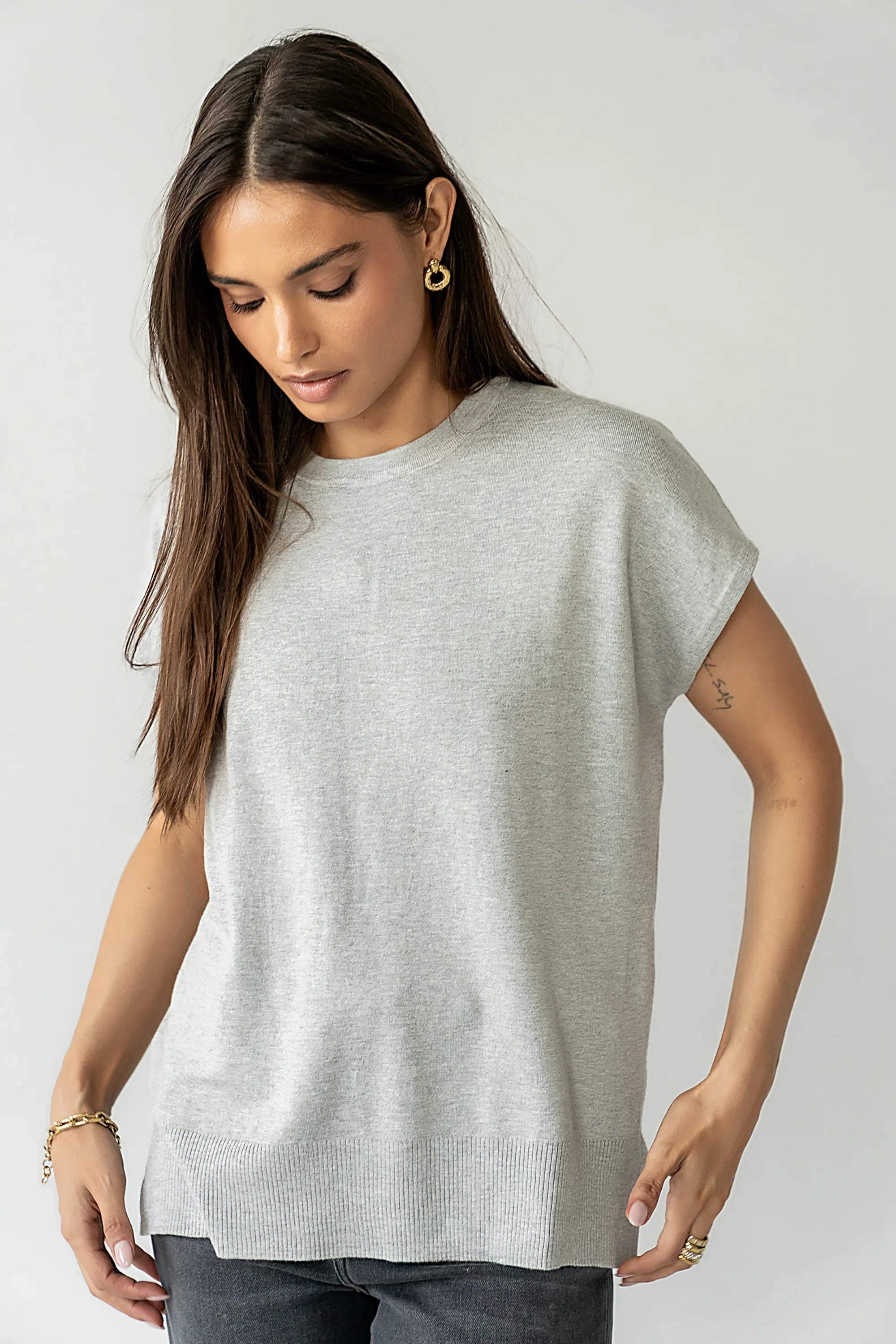 Jensen Knit Top in Grey FINAL SALE