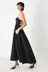 PURE LINE OPEN BACK MIDI DRESS
