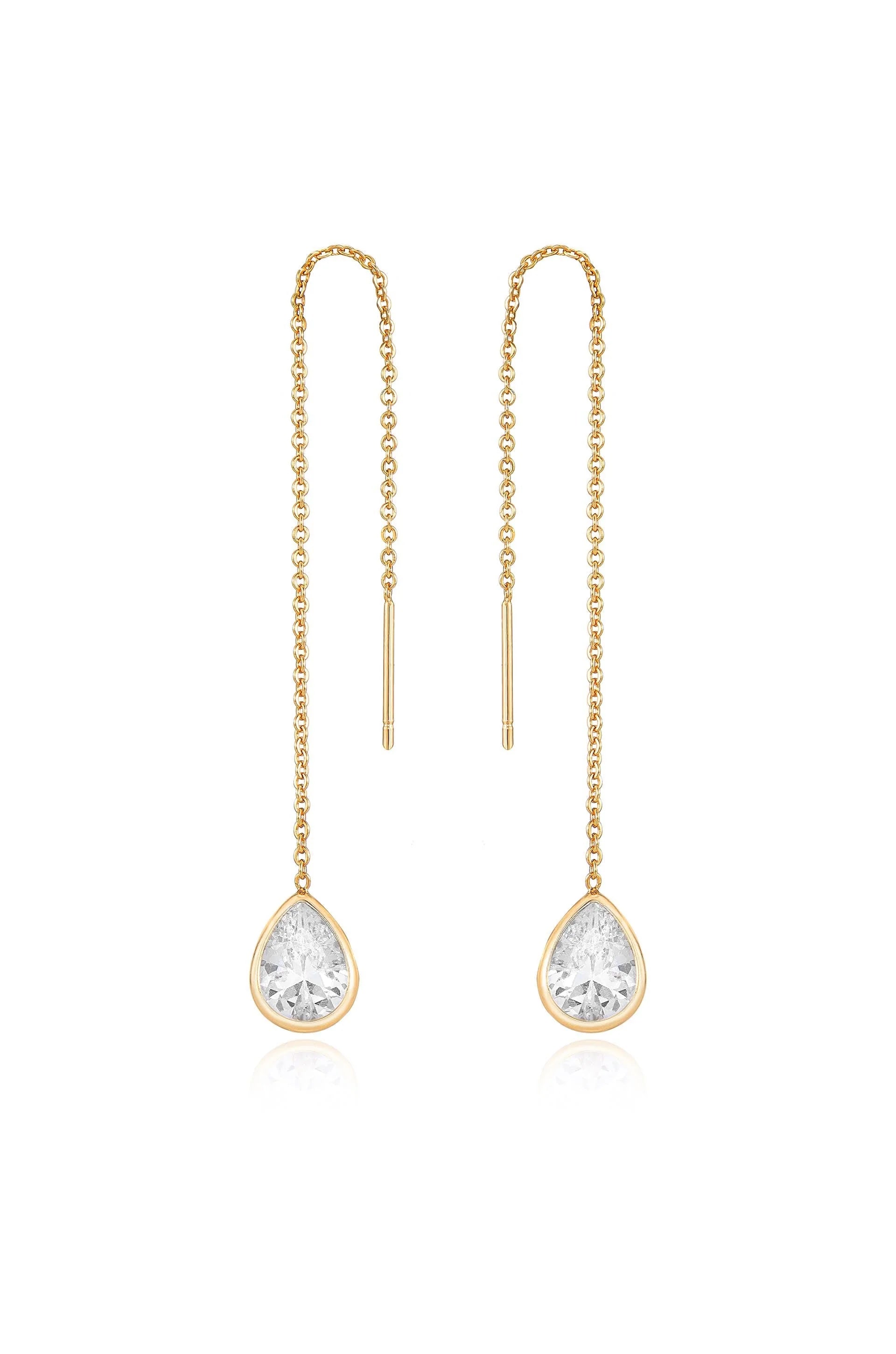Barely There Chain and Crystal Dangle Earrings