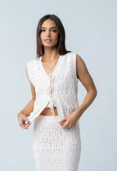 Joana Knit Vest in Ivory