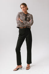 Willow Slim Straight Trouser in Black